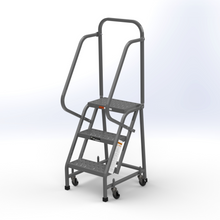 Load image into Gallery viewer, L3020HKD EGA Products 3 Step Rolling Ladder Step Stool with Handrails